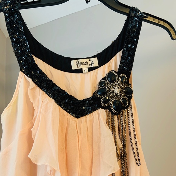 20’s Inspired Silk Embellished Layered Dress Small - Picture 3 of 7